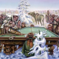 Бильярд в заснеженном лесу