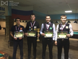 Победители Суперфинала Кубка ПФО - Чемпионата округа 2017: Эйнар Замалеев, Максим Кочкин, Владислав Ильясов, Сергей Горыславец