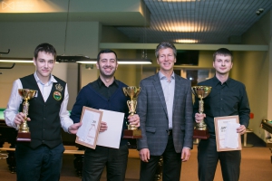 2014-й год. Учредитель клуба с победителем и призерами турнира в честь открытия MAXImatic