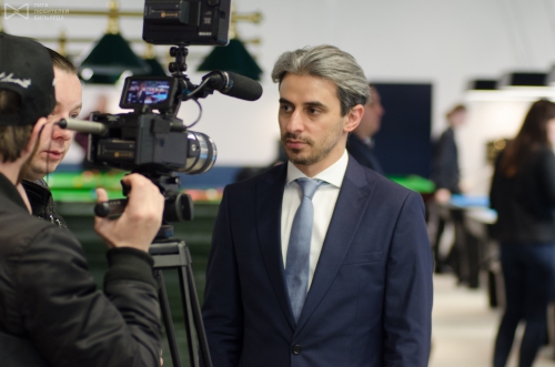 На турнир заглянула съемочная бригада программы «Мир бильярда»