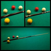 Приз от Мастерской "Белая Река": двухсоставной кий из венге, ясеня и граба.