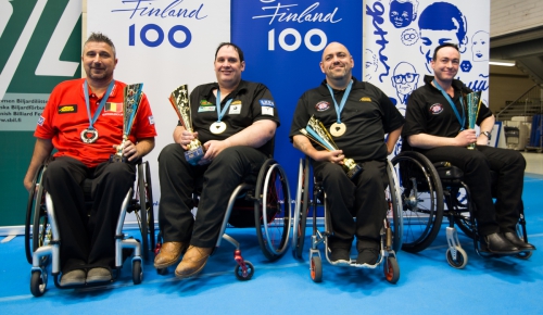 Призеры чемпионата мира-2017 (слева направо: Деклерк, Динсмор, Кимберли, Ли)